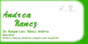 andrea mancz business card